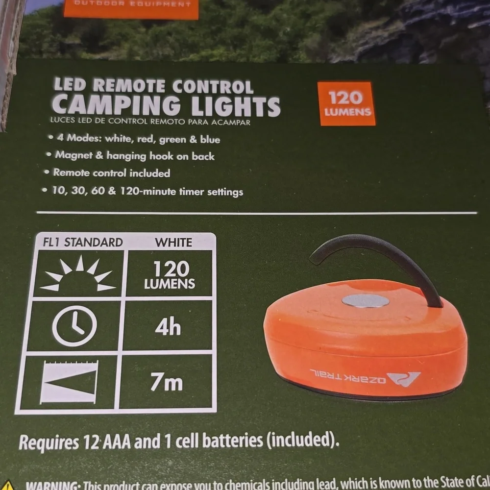 Ozark Trail LED Remote Control Camping Lights 4 Pack Lights NWT
